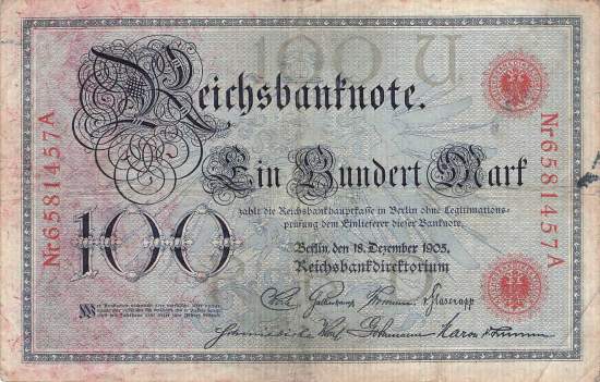 100 Mark 1905 Ro23b U/A